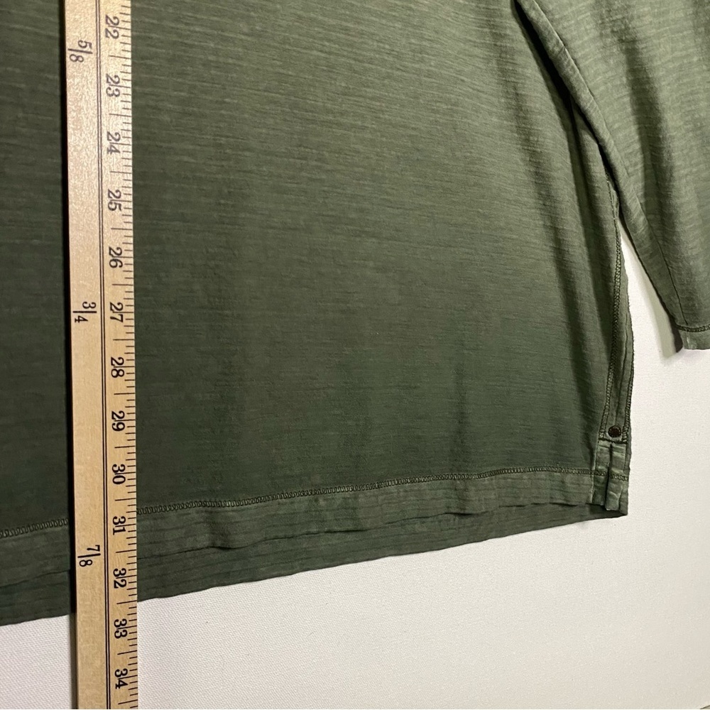 Tommy Bahama 2XLB Long‎ Sleeve V-Neck cotton Shirt green comfy - Picture 3 of 6